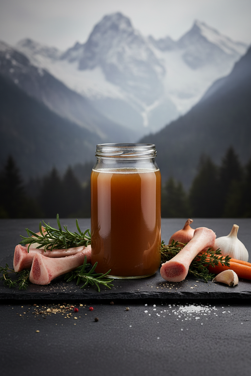 Almrindkraftbrühe Lifestyle ohne Etikett