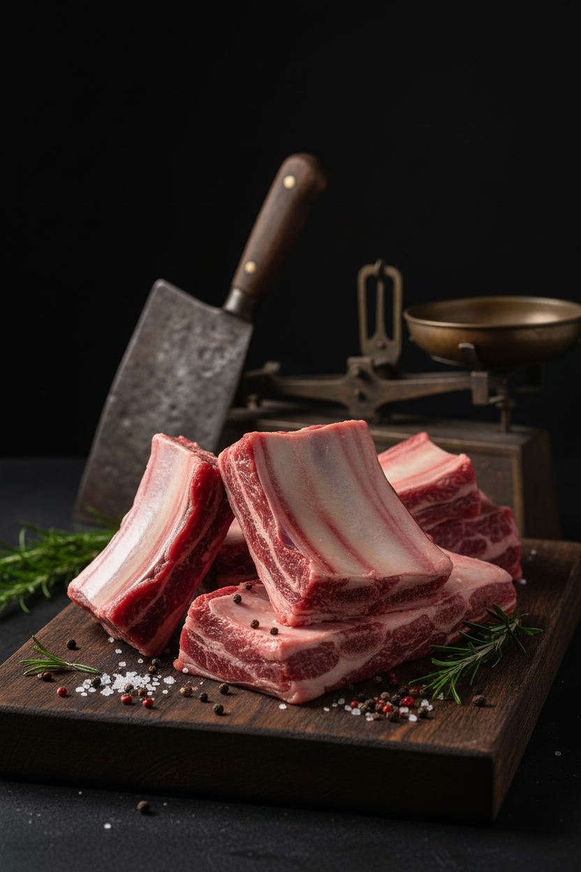 Zwerchrippe mit Knochen - Hochformat